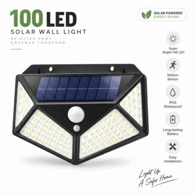 100 LED Solar Wall Light | সোলার মোশন সেন্সর লাইট