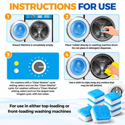 12Pcs Washing Machine Tank Cleaner Tablet