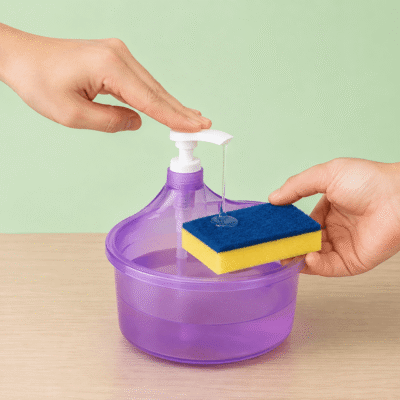 2-in-1 Dishwashing Soap Dispenser / ২-ইন-১ লিকুইড সোপ ডিসপেনসার বক্স
