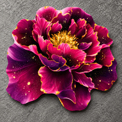 লাক্সারি ৩ডি বেগুনি পিওনি ফুল ফ্লোর ম্যাট | 3D Purple Peony Flower Rug, Non-Slip Soft Mat for Bedroom, Living Room & Bathroom