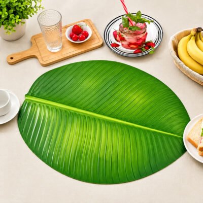 ৬ পিস কলা পাতা ডাইনিং টেবিল ম্যাট / 6 Pcs Banana Leaf Table Mat Set