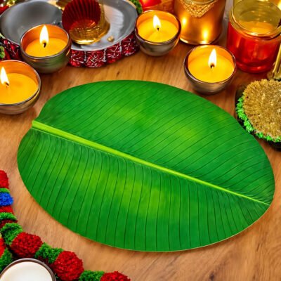 ৬ পিস কলা পাতা ডাইনিং টেবিল ম্যাট / 6 Pcs Banana Leaf Table Mat Set