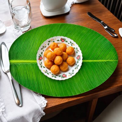 ৬ পিস কলা পাতা ডাইনিং টেবিল ম্যাট / 6 Pcs Banana Leaf Table Mat Set