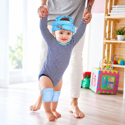 Baby Safety Combo Offer – বেবি সেফটি হেলমেট এবং স্মাইলি ফেস নি প্যাড (১ জোড়া)