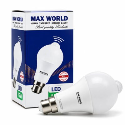 LED মোশন সেন্সর লাইট বাল্ব 15W স্মার্ট PIR LED বাল্ব অটো অন/অফ নাইট লাইট