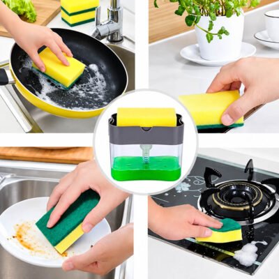 Liquid Soap Dispenser / Soap Pump & Sponge Caddy