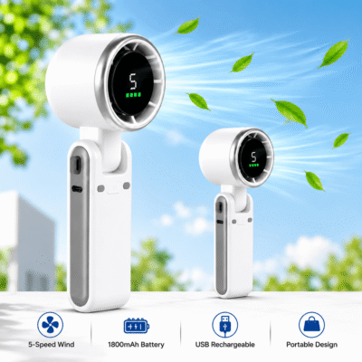 পোর্টেবল হ্যান্ডহেল্ড টার্বো ফ্যান Mini Turbo Portable Fan | Portable Turbo Fan Mini 1800 mAh Turbo Fan