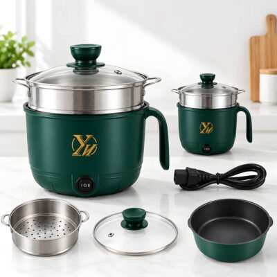 Multifunctional Mini Rice Cooker & Electric Frying Pan – ২-ইন-১ মাল্টি-ফাংশনাল ইলেকট্রিক কুকার ও স্টিমার