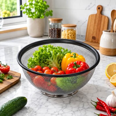 প্রিমিয়াম ব্ল্যাক রিম ভেজি বাস্কেট ও বোল / Premium Black Rim Veggie Basket & Bowl