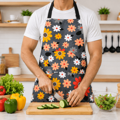 হাই কোয়ালিটি প্রিন্টেড কিচেন এপ্রন | Premium Printed Kitchen Apron (Random Design)
