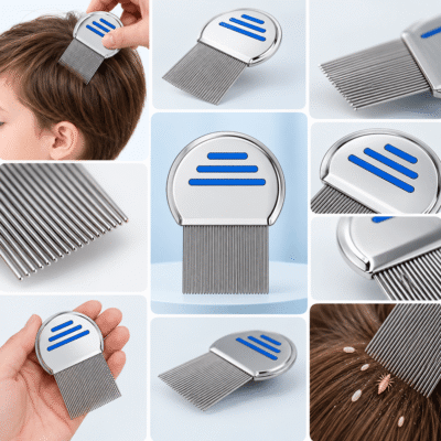 স্টেইনলেস স্টিলের উকুন অপসারণের চিরুনি, Stainless Steel Lice Removal Comb